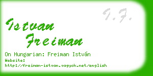 istvan freiman business card
